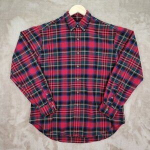 Ralph Lauren Classic Fit Plaid Shirt Red Blue Green Button-Down Men's Size L